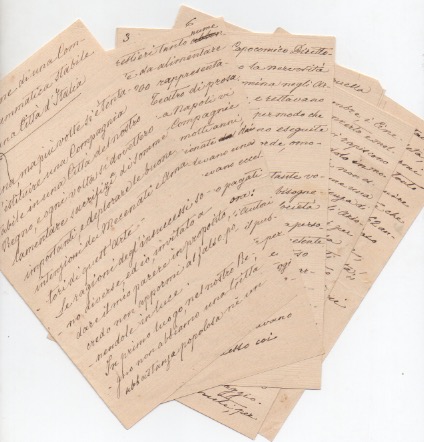 “sull’istituzione di una compagnia drammatica stabile in una città d’italia”. testo in prosa autografo firmato. datato 22 luglio 1906