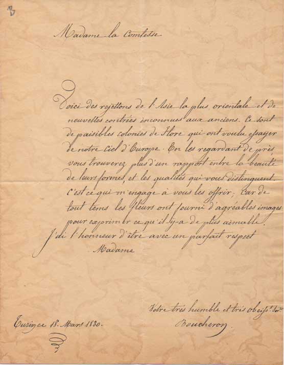 lettera autografa firmata, datata 18 marzo 1830 - torino, inviata ad una contessa.