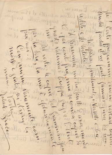 lettera autografa firmata, non datata [1920 circa], inviata allo scrittore mario puccini.