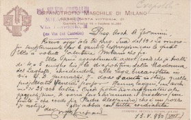 cartolina postale autografa firmata, datata 13 maggio 1930, inviata all architetto andrea fermini