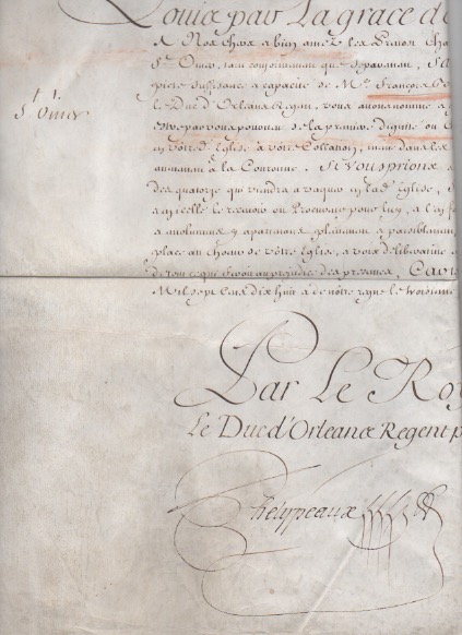 documento manoscritto con firma autografa, datato luglio 1718