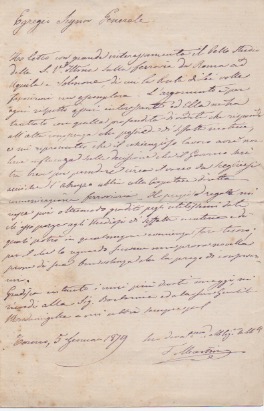 lettera autografa firmata, datata 5 gennaio 1879 - torino, inviata ad un generale.