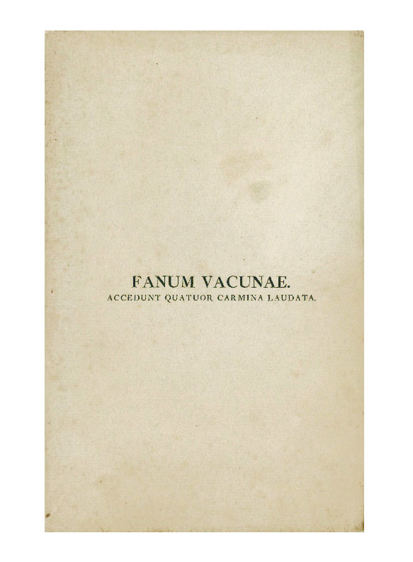 fanum vacunae. carmen praemio aureo ornatum in certamine poetico hoeufftiano. accedunt quatuor poemata laudata