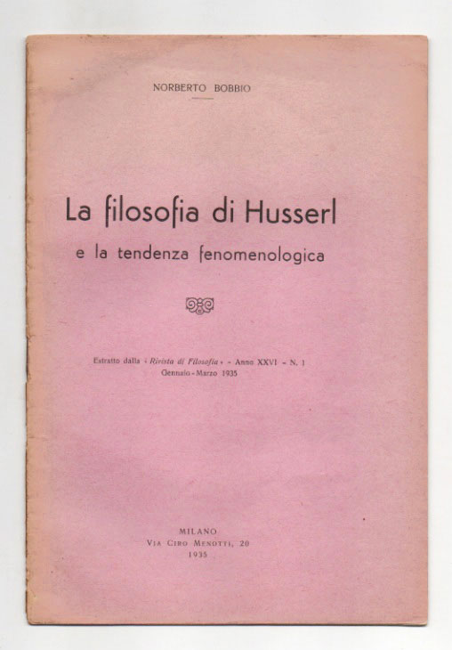 la filosofia di husslerl e la tendenza fenomenologica