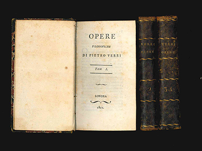 opere filosofiche [contiene: del discorso sull’indole del piacere, e del dolore; della economia politica; commercio de’ grani ... nello stato di milano]