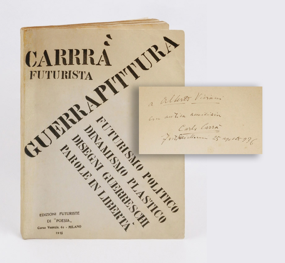 guerrapittura [guerra pittura]. futurismo politico. dinamismo plastico. 12 disegni guerreschi. parole in libertà [con autografo]