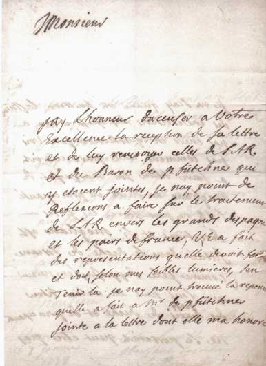 lettera autografa firmata, datata 7 gennaio 1738 - firenze.