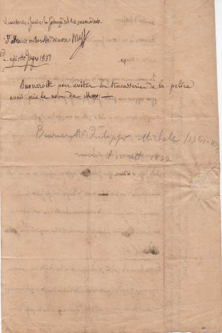 lettera autografa firmata “mag”, datata 8 giugno 1837 - parigi, inviata ad un amico