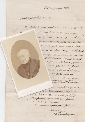 lettera autografa firmata, datata 1 giugno 1870 - firenze, inviata al prof. pietro marchi