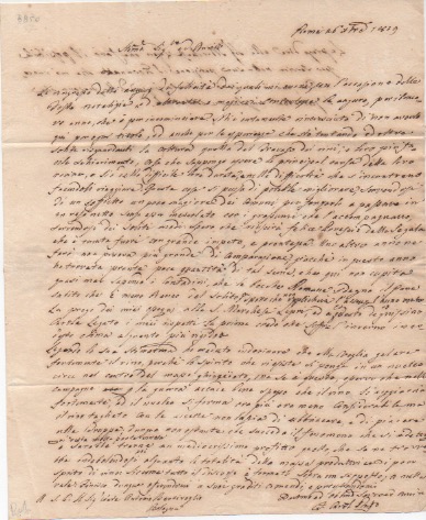 lettera autografa firmata, datata 26 dicembre 1819 - roma, inviata al conte antonio bentivoglio - bologna.