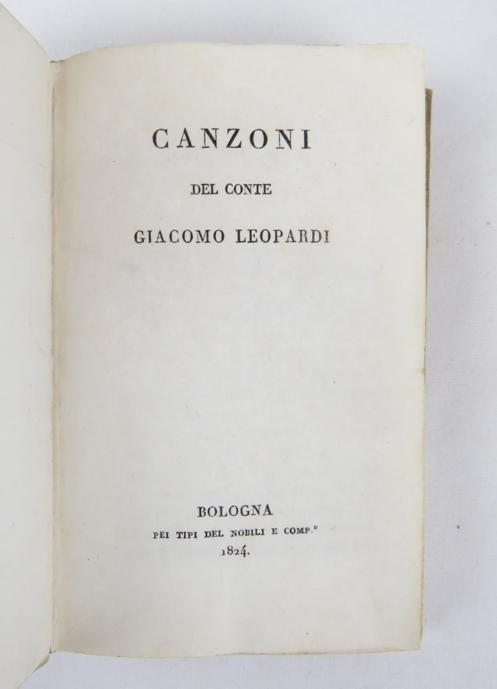 canzoni del conte giacomo leopardi