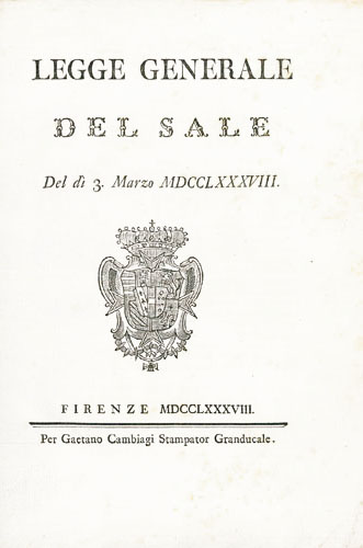 legge generale del sale. del 3 marzo 1788