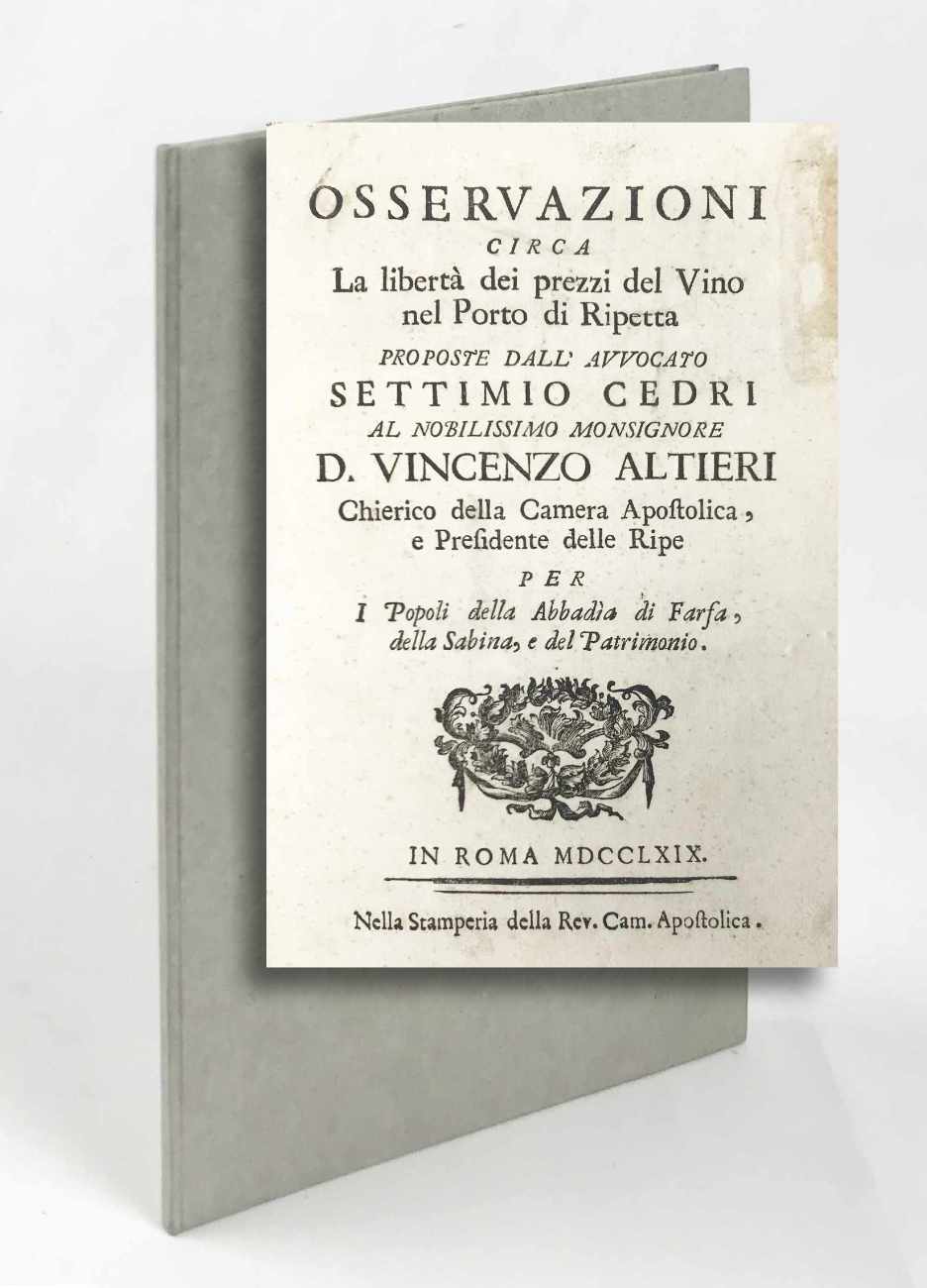 osservazioni circa la libertà dei prezzi del vino nel porto di ripetta [...]
