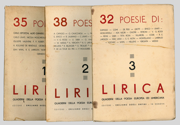 lirica. collana di quaderni della poesia europea ed americana