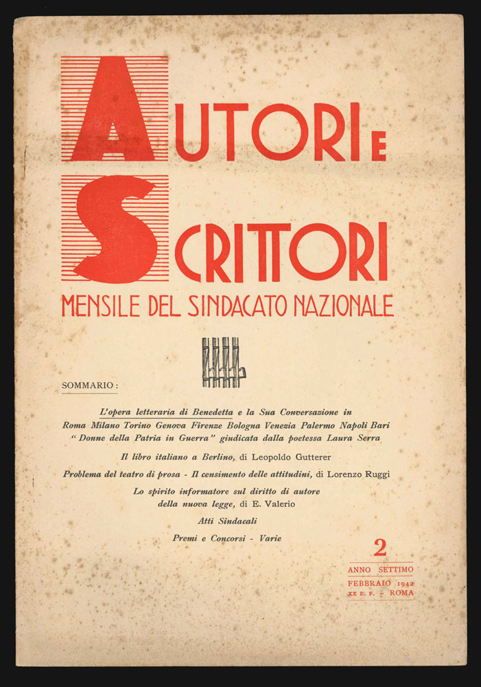 l’opera letteraria di benedetta e la sua conversazione in roma milano torino genova firenze [...] “donne della patria in guerra” [in «autori e scrittori» vii.2]