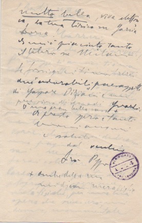lettera autografa firmata, inviata a raffaele carrieri. datata 26 novembre 1945.