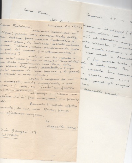 2 lettere autografe firmate inviate al poeta e giornalista enzo fabiani.