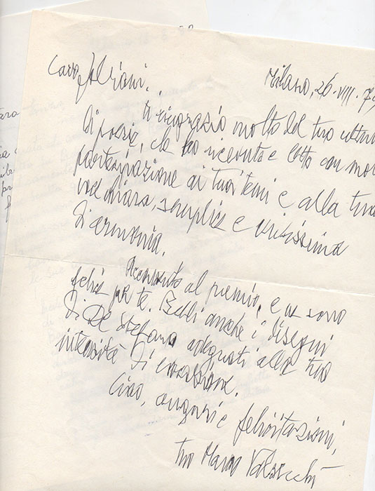 3 lettere inviate al poeta e giornalista enzo fabiani. datate 1979-1980.