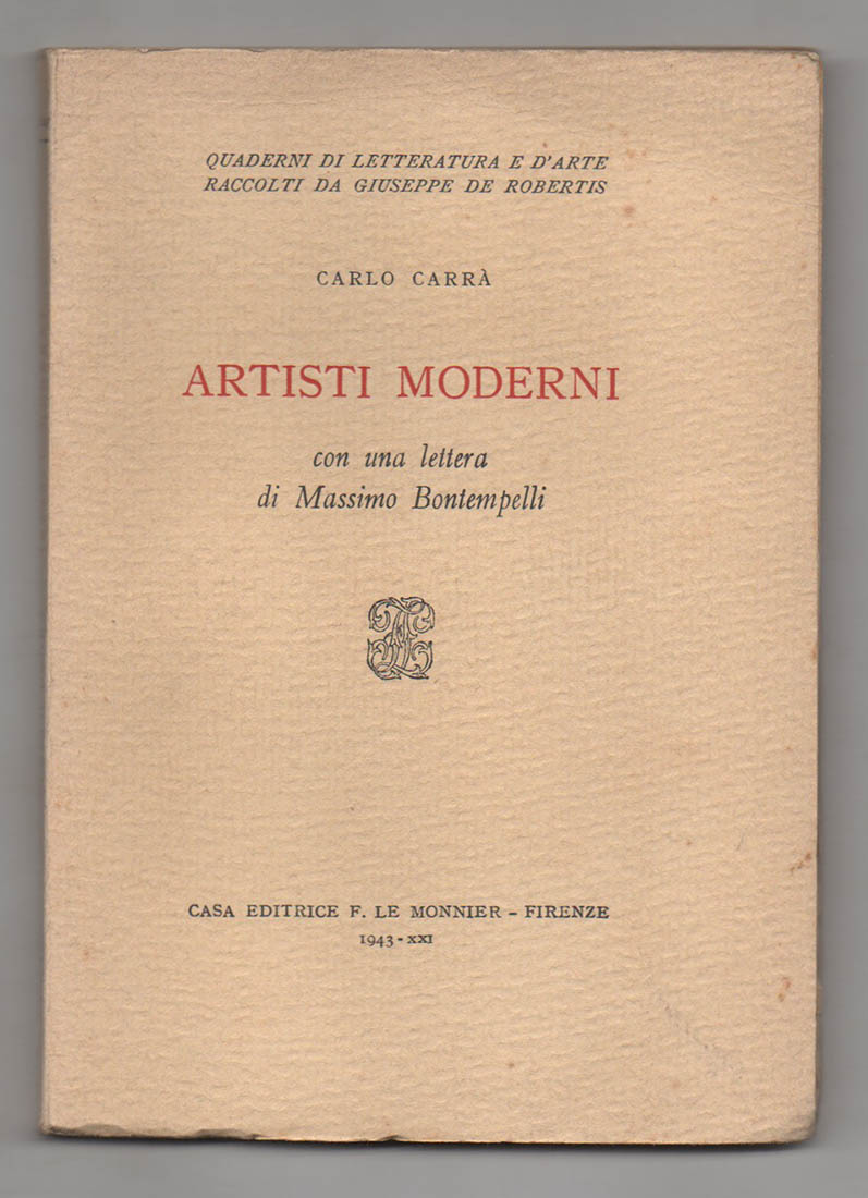 artisti moderni. con una lettera di massimo bontempelli