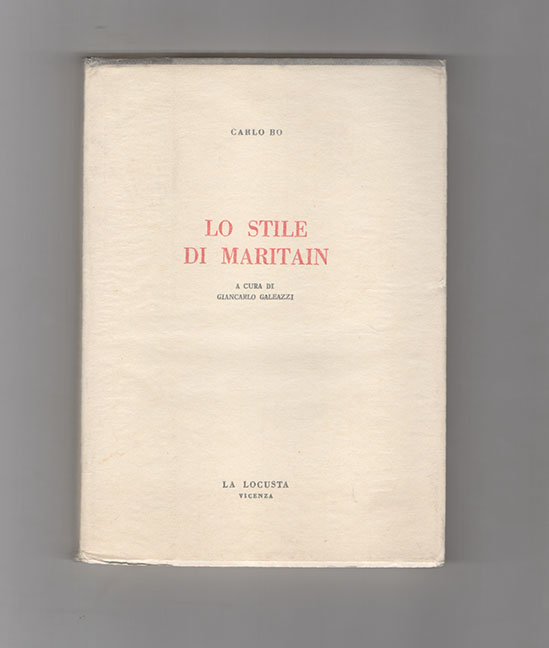lo stile di maritain. a cura di giancarlo galeazzi