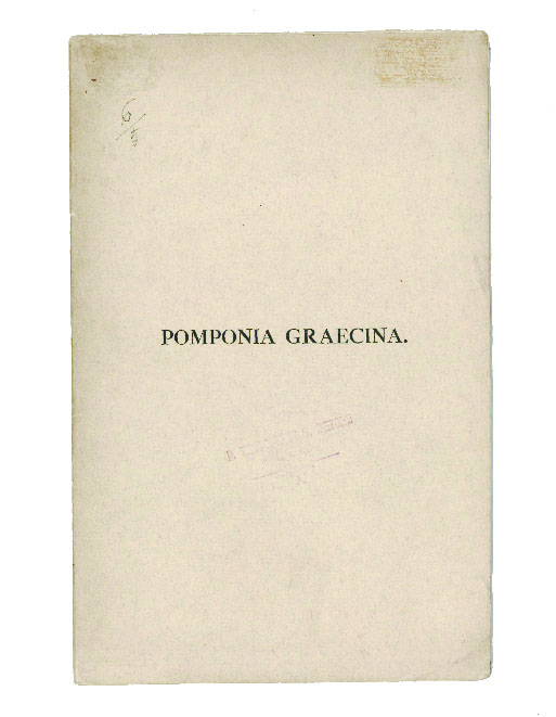 pomponia graecina. carmen johannis pascoli ex castro sancti mauri in certamine poetico hoeufftiano praemio aureo ornatum