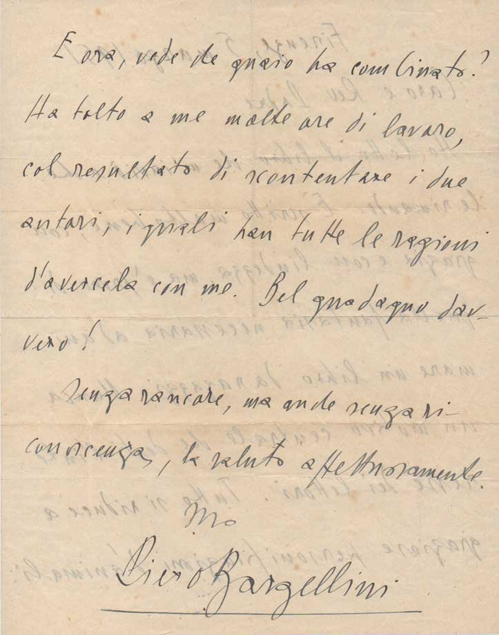 lettera autografa firmata, datata firenze 5 marzo 1951, inviata a “caro e rev. padre”