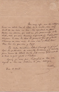 lettera autografa firmata inviata al barone bignon