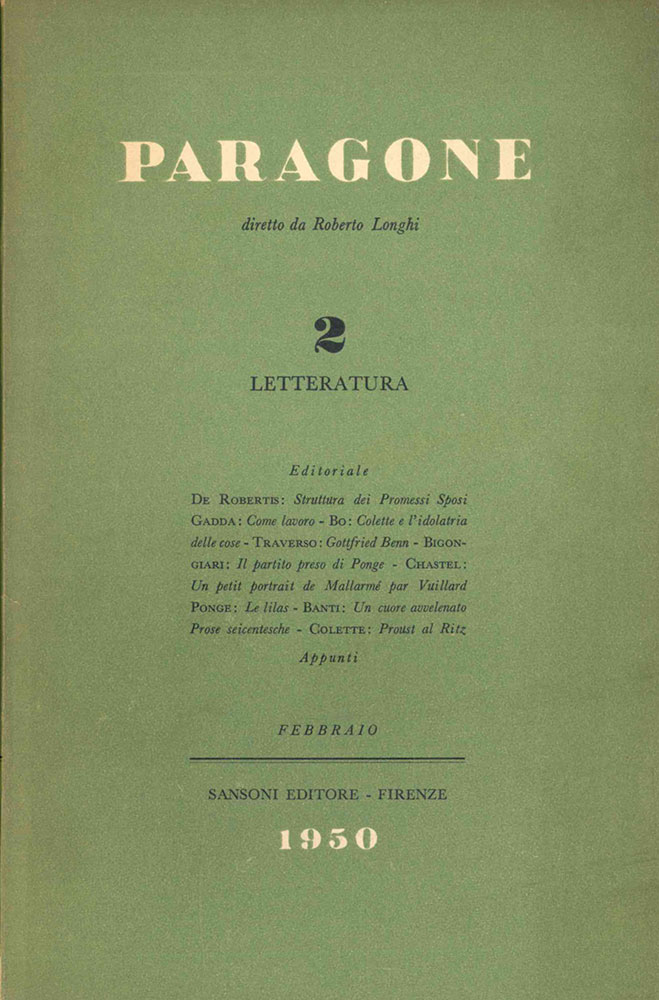 paragone. letteratura