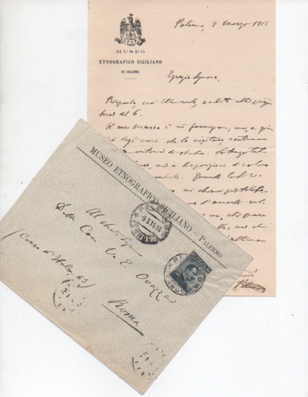 lettera autografa firmata inviata a vittorio emanuele ovazza, roma.