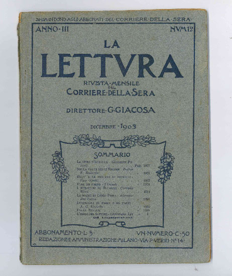 la cetra d’achille, in «la lettura» (anno iii, numero 12)