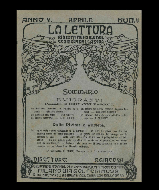 emigranti, in «la lettura» (anno v, numero 4)