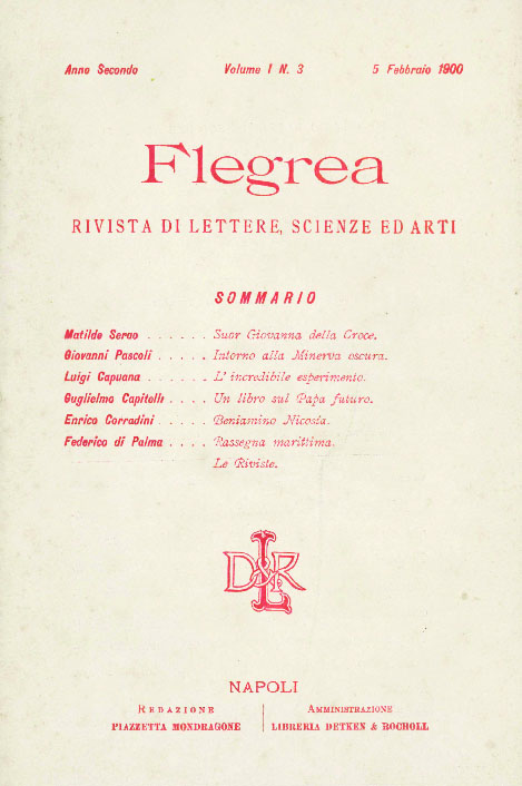 flegrea. rivista di lettere, scienze ed arti (anno ii, fascicolo i, numero 3) [«intorno alla minerva oscura»]