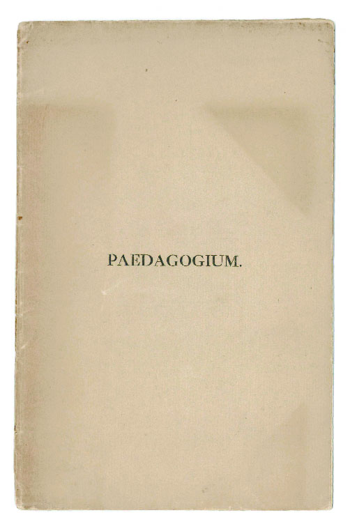 paedagogium. carmen johannis pascoli ex castro sancti mauri in certamine poetico hoeufftiano praemio aureo ornatum