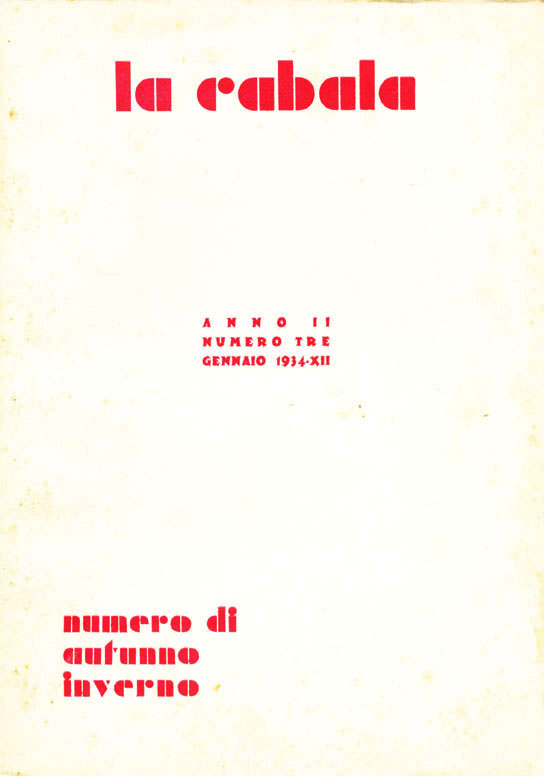 la cabala. trimestrale di poesia de l’italia vivente