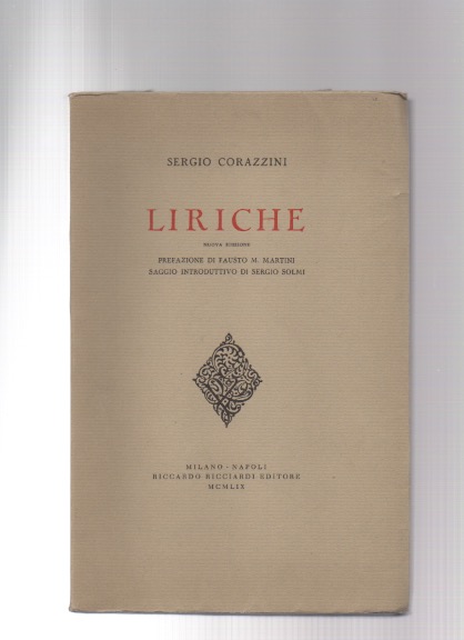 liriche di sergio corazzini. nuova edizione