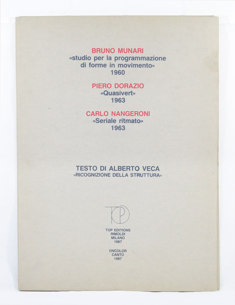 BRUNO MUNARI «studio per la programmazione di forme in movimento» 1960.  PIERO...