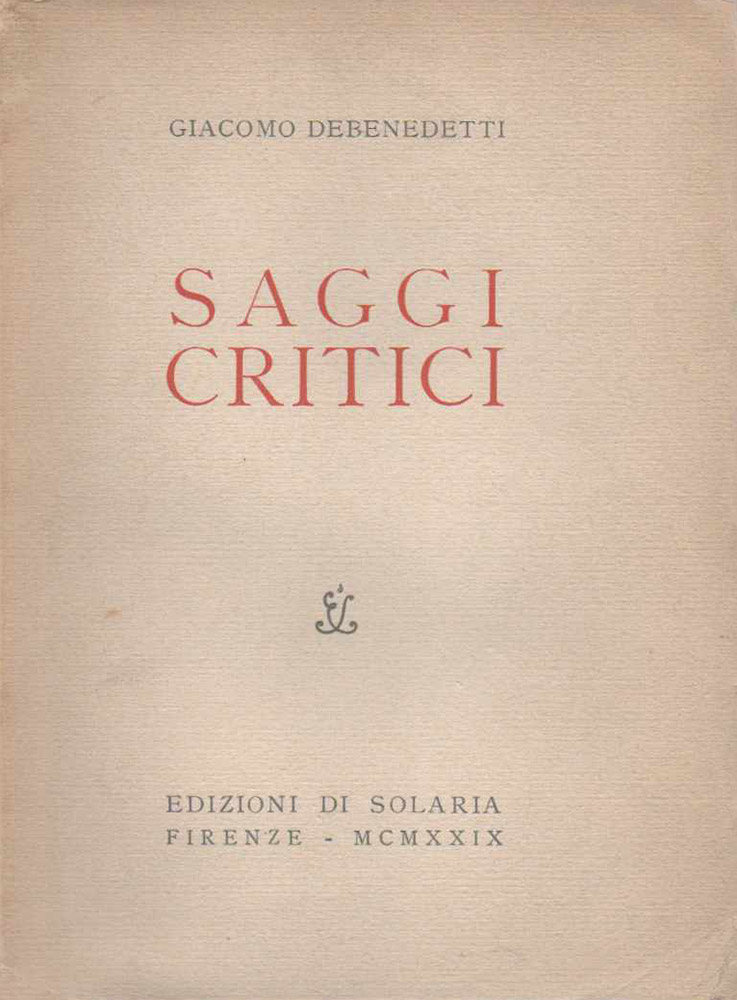 saggi critici. serie prima