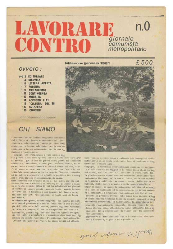 lavorare contro. giornale comunista metropolitano