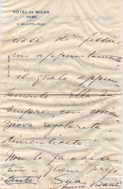lettera autografa firmata inviata al conte di san martino. non datata
