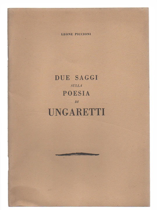 due saggi sulla poesia di ungaretti