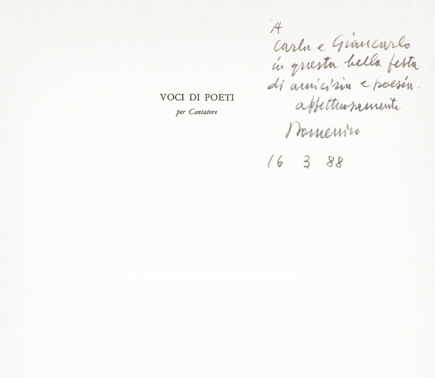 voci di poeti per cantatore