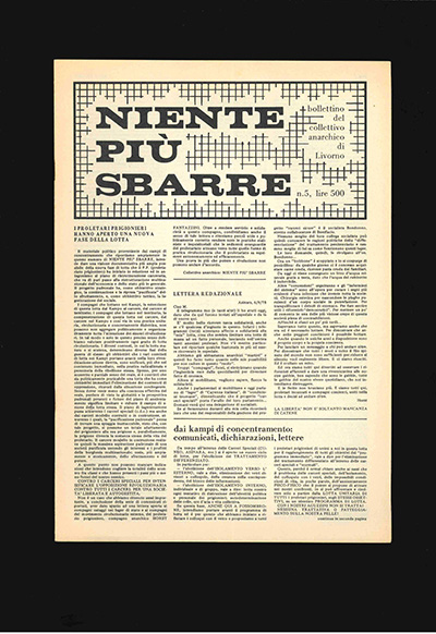 niente più sbarre. bollettino del collettivo anarchico di livorno