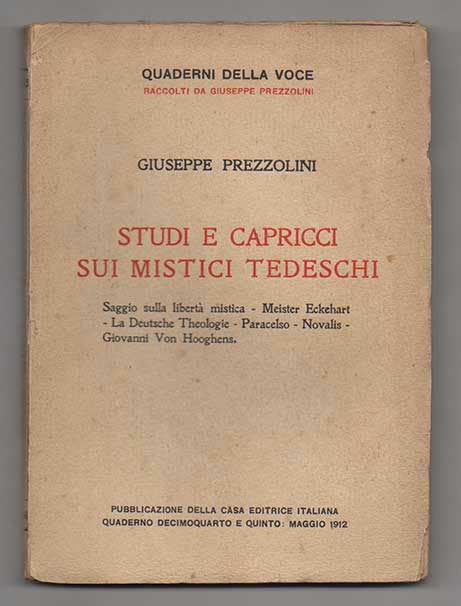 studi e capricci sui mistici tedeschi. saggio sulla libertà mistica - meister eckeart - la deutsche theologie - paracelso - novalis - giovanni von hooghens