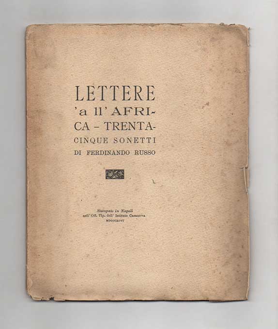 lettere ’a ll’africa [all’africa]. 35 sonetti