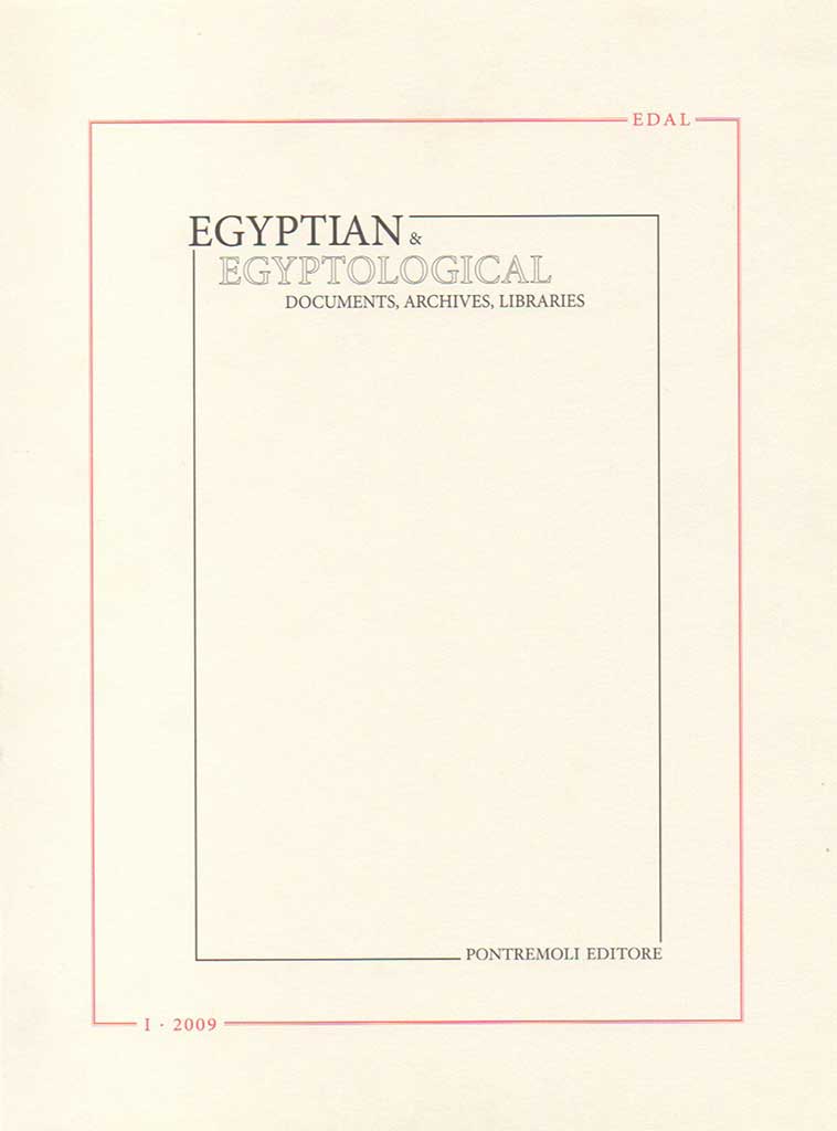 edal: egyptian & egyptological documents archives libraries - n. 1