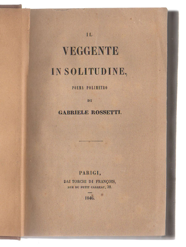 il veggente in solitudine, poema polimetro