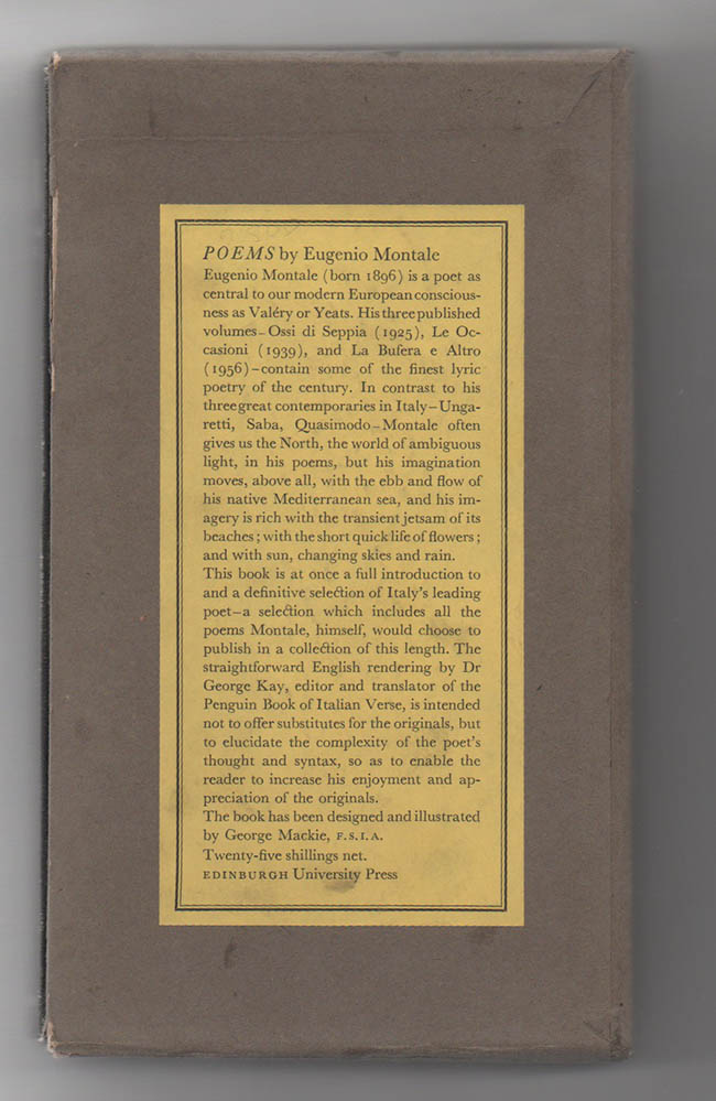 poesie   poems. translated by george kay. illustrated by george mackie