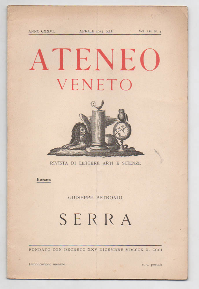 serra [in: «ateneo veneto», anno cxxvi, volume 118 numero 4]