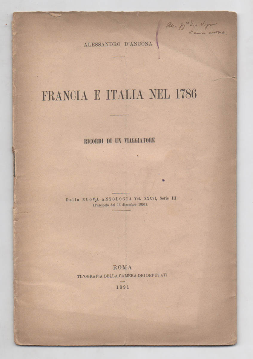 francia e italia nel 1786. ricordi di un viaggiatore