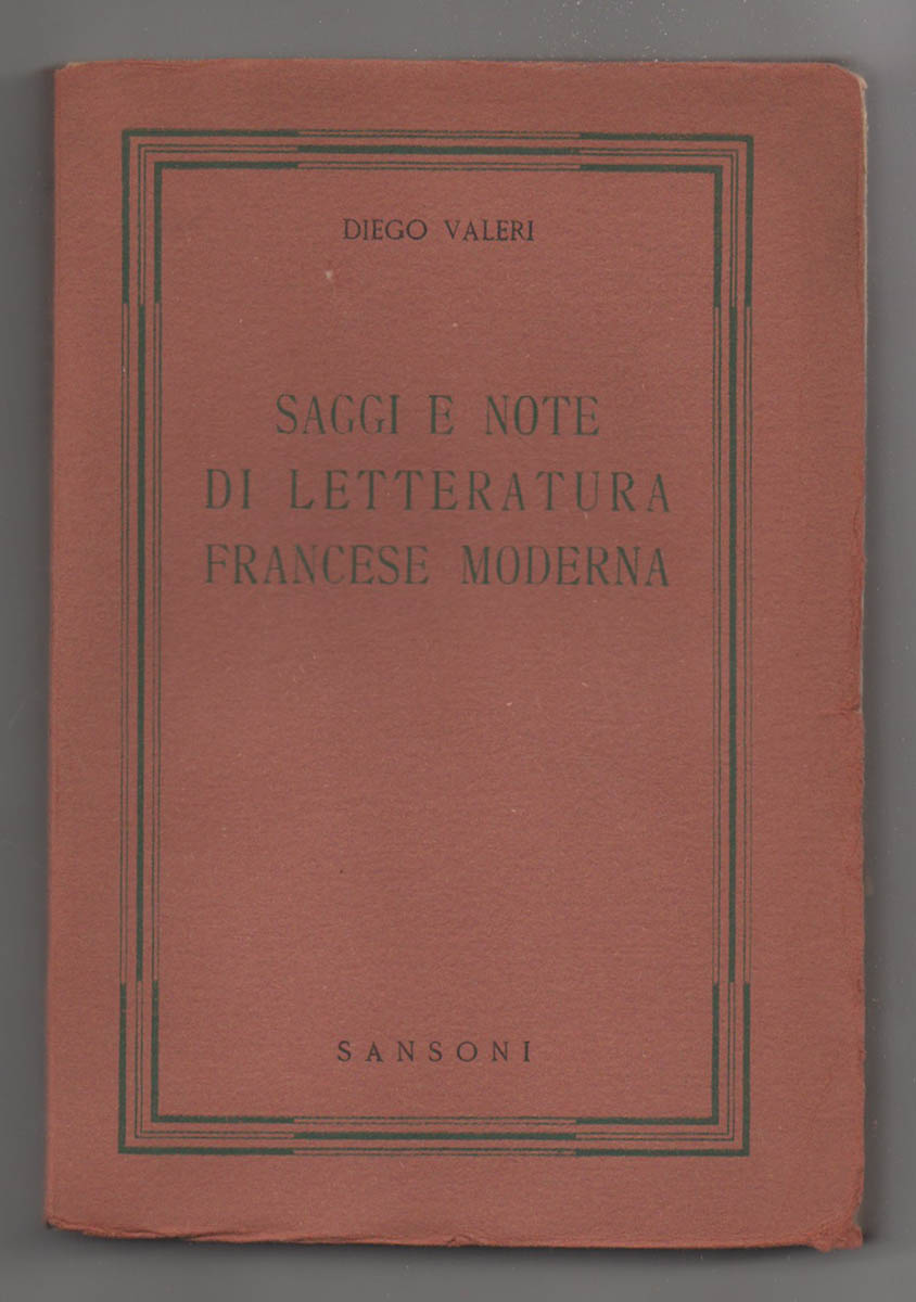 saggi e note di letteratura francese moderna